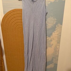 Light Blue Sleeveless Maxi Dress Linen